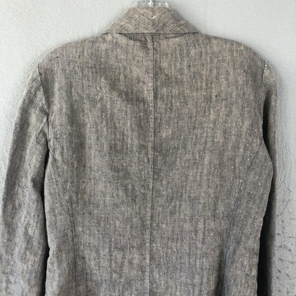 Dana Buchman Pantsuit Womens 6 Gray Linen Button Blazer Straight Leg Career - Picture 14 of 16